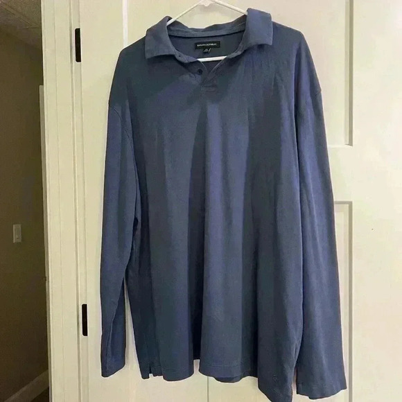 Men’s Banana Republic Don’t Sweat It Long Sleeve Blue Polo Size XXL - Picture 1 of 7